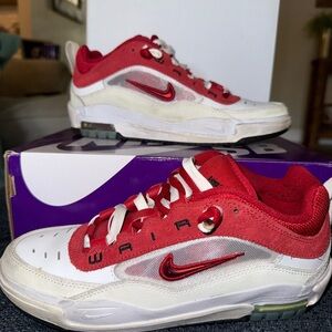 Nike Kids Red and White SB shoes